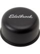 Edelbrock Valve Cover Breather Push-In Round Steel Black Logo