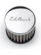 Edelbrock Valve Cover Breather PushIn Round Steel/Rubber Chrome/Black Logo