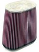 K&N Dual Flange Clamp-On Oval Tapered Air Filter