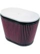 K&N Dual Flange Clamp-On Oval Air Filter