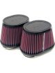 K&N Dual Flange Clamp-On Oval Tapered Air Filter