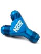 Nitrous Oxide Systems NOS Fitting, Y, -8 An Male All, Aluminum, Blue