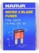 Narva 10 Amp Red Micro 2 Blade Fuse Pack of 25