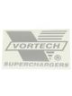 Vortech Decal, Vinyl, Self-Adhesive, Silver, Vortech Logo, 4 In. X 3 In.