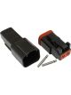 Aeroflow Weatherpack 2 Pin Connector Kit Deutsch Dt Style Black