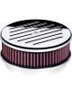 Billet Specialties Billet A/Cleaner Round 6-3/8 Ribbed Polished W/Kn El