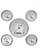 Classic Instruments White 5 Gauge Set 3-3/8 Km/H Speedo Flat Glass