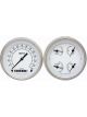 Classic Instruments White Quad 2 Gauge Set 3-3/8 Km/H Speedo/Quad Fla