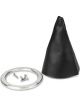 Lokar Round Shifter Boot Black Polished Aluminum Trim Ring