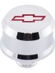 Proform Chevy Bowtie Chrome Slant Edge Alum Breather Cap Red Emblem
