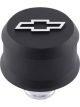 Proform Chevy Bowtie Black Slant Edge Alum Breath Cap Raised Emblem