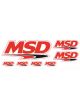 MSD Decal Vinyl Self-Adhesive Red/White Black Msd Ignition Logo