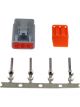 AEM Dtm-Style 3-Way Plug Connector Kit Incl Plug Wedge Lock & 4 Pins