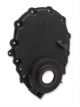 Holley Timing Cover 1-Piece Black Chevrolet Small Block w/ Crank Sensor