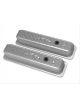 Holley Valve Covers Vintage Series Cast Raw Finned Logo Chevy SB Pair