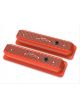 Holley Valve Covers Vintage Cast Orange Finned Logo Chevy SB