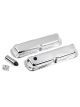 Holley Valve Covers Stock Height Steel Chrome Plain Ford SB Pair