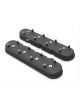 Holley Valve Covers Tall Height Cast Aluminum Black Plain Chevy Pair