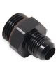 Holley Fittings, Male -6 AN, Male -8 AN O-Ring, Black, Pair