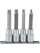 Draper Tools 1/2 Sq. Dr. Spline Socket Bit Set 4 Piece