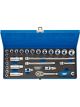 Draper Tools 3/8 Sq. Dr. Metric Socket Set In Metal Case 27 Piece