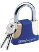 Draper Tools 52mm Solid Brass Padlock & 2 Keys W/ Shackle & Bumper