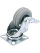 Draper Tools 100mm Dia Swivel Plate Fixing Rubber Castor W/Brake SWL 80Kg