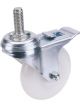 Draper Tools 75mm Dia Swivel Bolt Fixing Nylon Wheel W/ Brake - SWL 70Kg