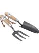 Draper Tools Carbon Steel Hd Hand Fork & Trowel Set W/ Ash Handles 2Pcs