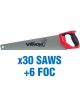 Draper Tools Second Fix Venom Triple Ground 500mm Handsaws 30 Saws+6 Foc