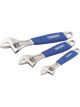 Draper Tools Soft Grip Adjustable Wrench Set 3 Piece