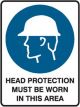 Brady Mandatory Sign Head Protection Must Be Worn In This Area Metal
