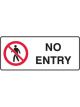 Brady Prohibition Sign No Entry H180mm x W450mm Metal White/Red/Black