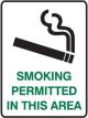 Brady Small Stick On Labels Smoking Permitted