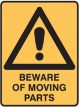 Brady Small Stick On Labels Beware Of Moving Parts H125mmxW90mm Vinyl
