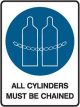 Brady Mandatory Sign All Cylinders Must Be Chained H450mm x W300mm
