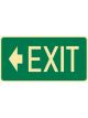 Brady Exit Sign Exit Arrow Left H180mmxW350mm Luminous Metal White/Green