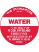 Brady Fire Disc - Water, 200mm Diameter, Self Adhesive Vinyl, White/Red