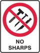 Brady Small Stick On Labels No Sharps H125mm x W90mm Self Adhesive Vinyl