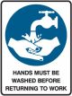 Brady Small Stick On Labels Hands Must Be Washed Before Returning To Work