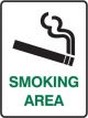 Brady Small Stick On Labels Smoking Area Vinyl Green/White/Black