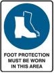 Brady Mandatory Sign Foot Protection Must Be Worn In This Area