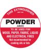Brady Fire Disc Powder AB(E) 200mm Dia Self Adhesive Vinyl White/Red