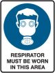 Brady Small Stick On Labels Respirator Must Be Worn In This Area