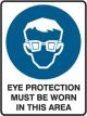 Brady Small Stick On Labels Eye Protection Must Be Worn In This Area