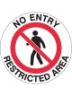 Brady Floor Sign No Entry Restricted Area 440mm Dia Self Adhesive Vinyl