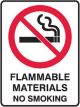 Brady Small Stick On Labels Flammable Materials No Smoking Vinyl
