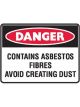 Brady Small Stick On Labels Danger Contains Asbestos Fibres Avoid Creating Dust