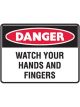 Brady Small Stick On Labels Danger Watch Your Hands & Fingers Vinyl