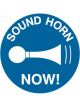 Brady Floor Sign Sound Horn Now 440mm Diameter Self Adhesive Vinyl